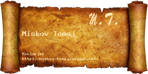Miskov Tomaj névjegykártya